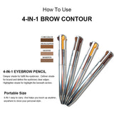 4-IN-1 BROW CONTOUR /Black/Dark brown/Medium brown/Soft brown