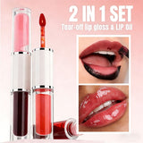 4-color 2-in-1 Peel-off Lip Gloss & Clear Lip Oil