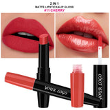 Double-ended 2-in-1 Non-stick Cup Solid Lipstick Liquid Lip Gloss Lip Glaze