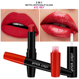 Double-ended 2-in-1 Non-stick Cup Solid Lipstick Liquid Lip Gloss Lip Glaze