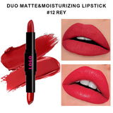 12 Colors 2 In 1 Double-headed Non-stick Cup Lipstick Moisturizing Non-fading Lipstick