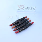 12 Colors 2 In 1 Double-headed Non-stick Cup Lipstick Moisturizing Non-fading Lipstick