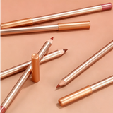 12 Color Gold Wood Matte Lipliner (Including Pencil Sharpener)