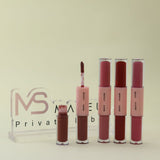 12 Colors 2 In 1 Moisturizing Mirror Lip Glaze Matte Non-stick Liquid Lipstick