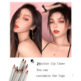 25 Colors Of Matte Waterproof Lip Liner With Sharpener