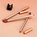 12 Color Gold Wood Matte Lipliner (Including Pencil Sharpener)