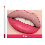 25 Colors Of Matte Waterproof Lip Liner With Sharpener