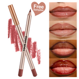 12 Color Gold Wood Matte Lipliner (Including Pencil Sharpener)