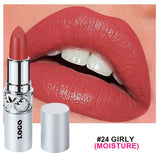 24 Colors Of Silver Tube Moisturizing Lipstick Long-lasting Color Retention Makeup