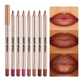 12 Color Gold Wood Matte Lipliner (Including Pencil Sharpener)