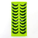 10 Pairs Of 5d Chemical Fiber Eyelashes Fluffy And Messy