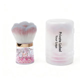 3 Color Extra-large Round-handled Nail Powder Brush/Blush Brush