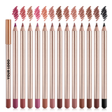 12 Color Gold Wood Matte Lipliner (Including Pencil Sharpener)