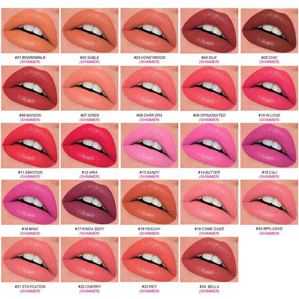 24 Colors Of Silver Tube Moisturizing Lipstick Long-lasting Color Rete ...