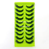 10 Pairs Of 5d Chemical Fiber Eyelashes Fluffy And Messy