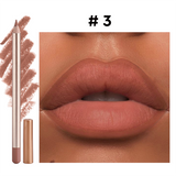 12 Color Gold Wood Matte Lipliner (Including Pencil Sharpener)
