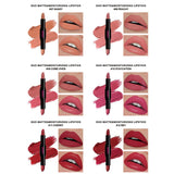 12 Farben 2 in 1 doppelköpfiger, antihaftbeschichteter Lippenstift, feuchtigkeitsspendender, lichtechter Lippenstift