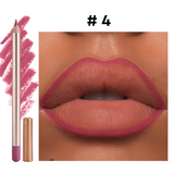 12 Color Gold Wood Matte Lipliner (Including Pencil Sharpener)