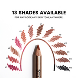 12 Color Gold Wood Matte Lipliner (Including Pencil Sharpener)