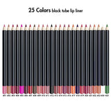 Delineador de labios de tubo negro de 21 colores