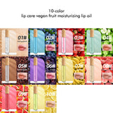 10-Color Lip Care Vegan Fruit Moisturizing Lip Oil