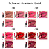 Set de 3 labiales mate color piel
