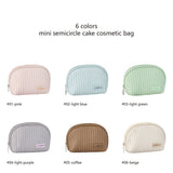 6 colors mini semicircle cake cosmetic bag