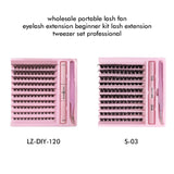 wholesale portable lash fan eyelash extension beginner kit lash extension tweezer set professional