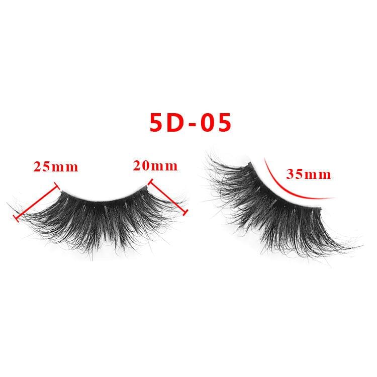 25mm 5D Cross Thick Mink Hair False Eyelashes #34-36