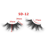 25mm 5D Cross Thick Mink Hair False Eyelashes #34-36