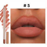 12 Color Gold Wood Matte Lipliner (Including Pencil Sharpener)