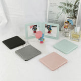 4-color square PU leather double-sided magnetic folding makeup mirror