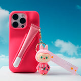 6 Colors Fruity Peptide Lipstick Labubu Keychain Charm