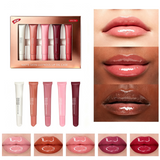 6 Pcs Tube Moisturizing Lip Gloss & Lip Balm Set
