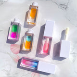 Two-color botanical fruit transparent lip oil