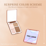 2 Styles Quad Makeup Palette, Highlighter Contour Brightening Concealer