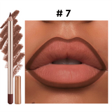 12 Color Gold Wood Matte Lipliner (Including Pencil Sharpener)