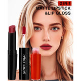 Double-ended 2-in-1 Non-stick Cup Solid Lipstick Liquid Lip Gloss Lip Glaze