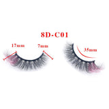 Colorful Imitation Mink Hair 18mm Fried Hair False Eyelashes