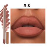 12 Color Gold Wood Matte Lipliner (Including Pencil Sharpener)