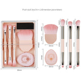 3 Color 8-in-1 Makeup Brush Set