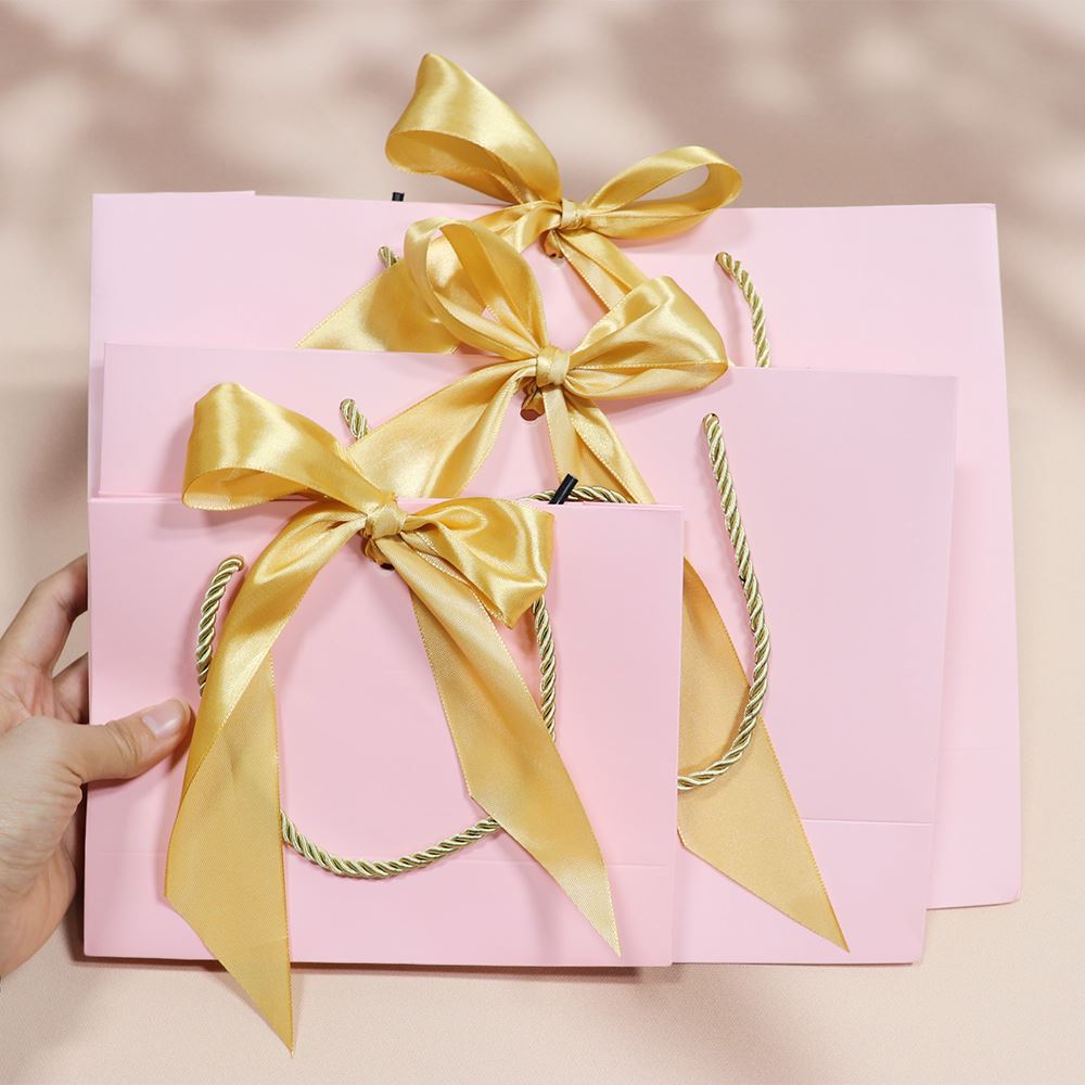 8 colors medium ribbon gift bag/cosmetic bag/shopping bag【30PCS】