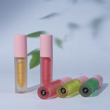 Logotipo personalizado de aceite de labios transparente de 10 colores