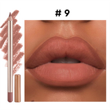12 Color Gold Wood Matte Lipliner (Including Pencil Sharpener)