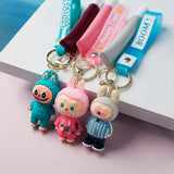 6 Colors Fruity Peptide Lipstick Labubu Keychain Charm