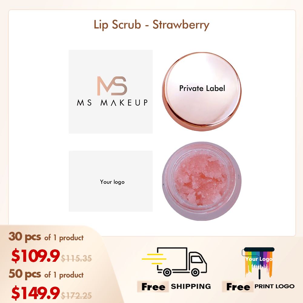 Lip Scrub - Strawberry【30 50PCS Free Shipping & Free Print Logo】