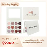 12 High Quality Nude White Eyeshadow Palette（50pcs free shipping）