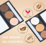 3-color Matte Waterproof Contour Powder