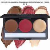 3-color Cream Formula: Highlighter/Blush/Contouring