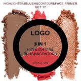 18-shade 3-in-1 Highlighter/Blush/Contouring